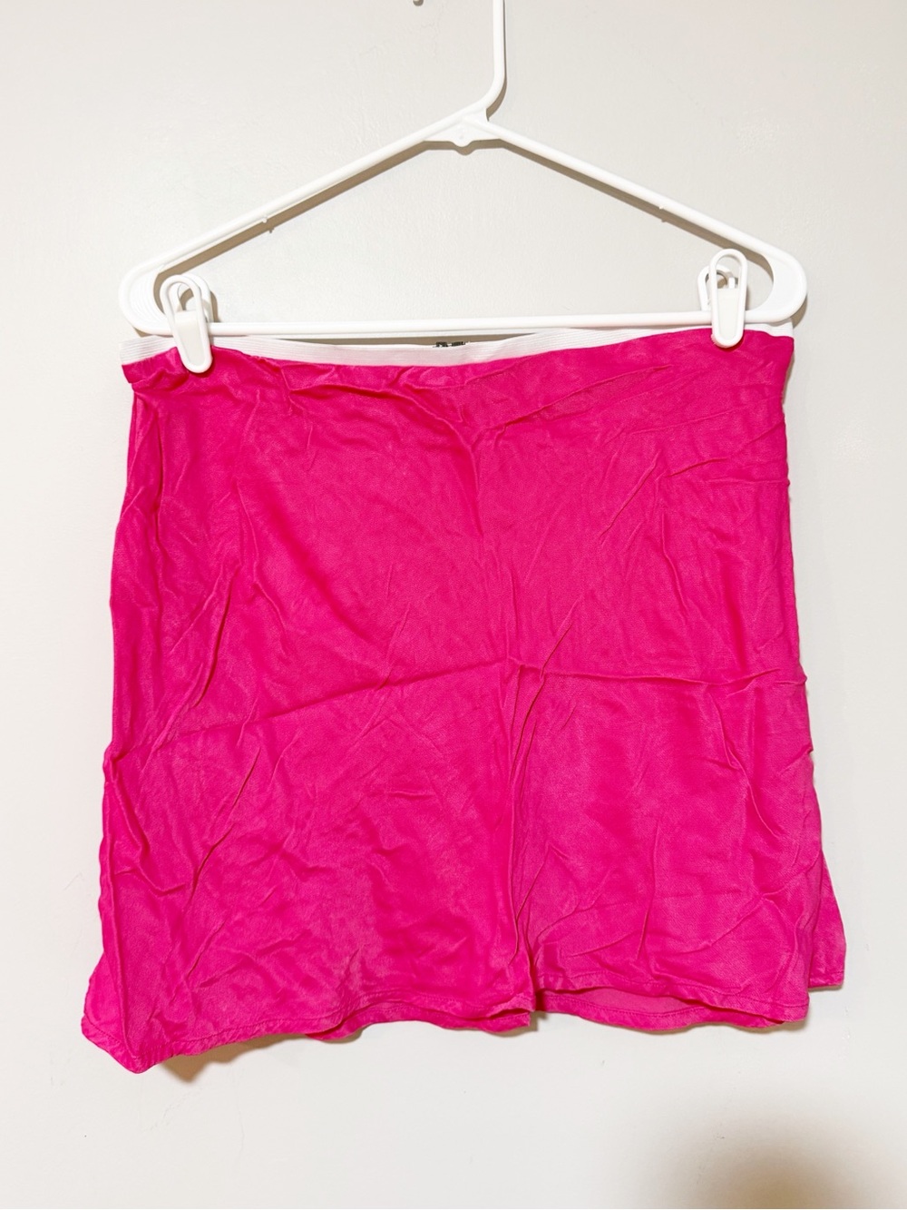 Anthropologie satin effect mini skirt pink size large
